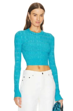 Navi Cropped Sweater Blue Multi