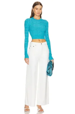 Navi Cropped Sweater Blue Multi -Fashion Clothing LCDE WK250 V4