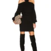 Ariana Cold Shoulder Sweater Dress Black