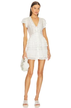 LoveShackFancy Kindler Dress Antique White