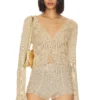 LoveShackFancy Lavette Cardigan Oat Sparkle