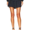 LoveShackFancy Ruffle Mini Skirt Midnight