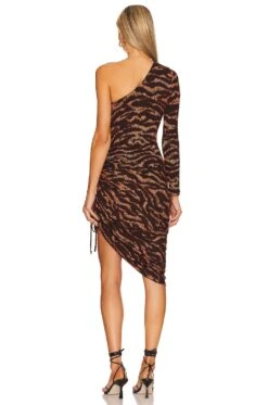 MAXIVESTIDO MILOU ONE SHOULDER Animal Impression -Fashion Clothing LNA WD333 V4