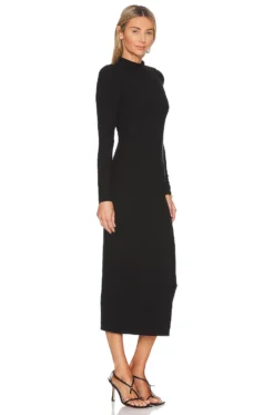 Merredin Heavy Rib Dress Black 5 Merredin Heavy Rib Dress Black -Fashion Clothing LNA WD343 V3