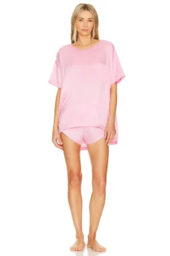 Washable Silk Tee Set Immersed Black -Fashion Clothing LNYA WI39 V1