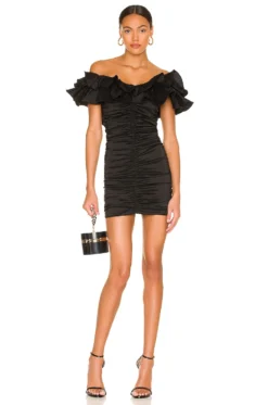 Nikolina Ruched Dress Black