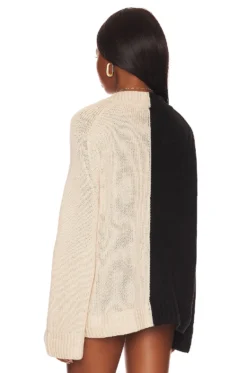 Earlene Color Block V Neck Black & Ivory 6 Earlene Color Block V Neck Black & Ivory -Fashion Clothing LOVF WK1158 V3