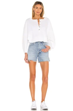 Oversized Henley Pullover Bone -Fashion Clothing LOVF WK932 V4