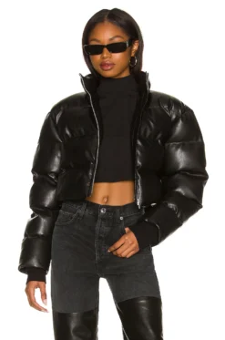 Brady Faux Leather Puffer Black