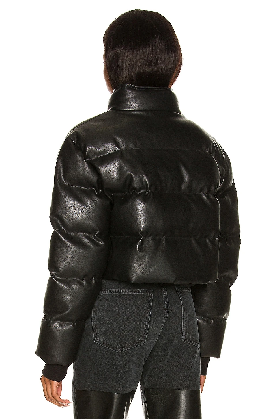 Brady Faux Leather Puffer Black 4 Brady Faux Leather Puffer Black - Image 4