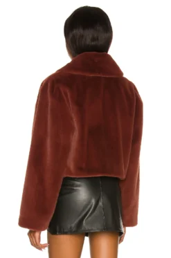 Sonny Cropped Coat Maroon 6 Sonny Cropped Coat Maroon -Fashion Clothing LOVF WO445 V3