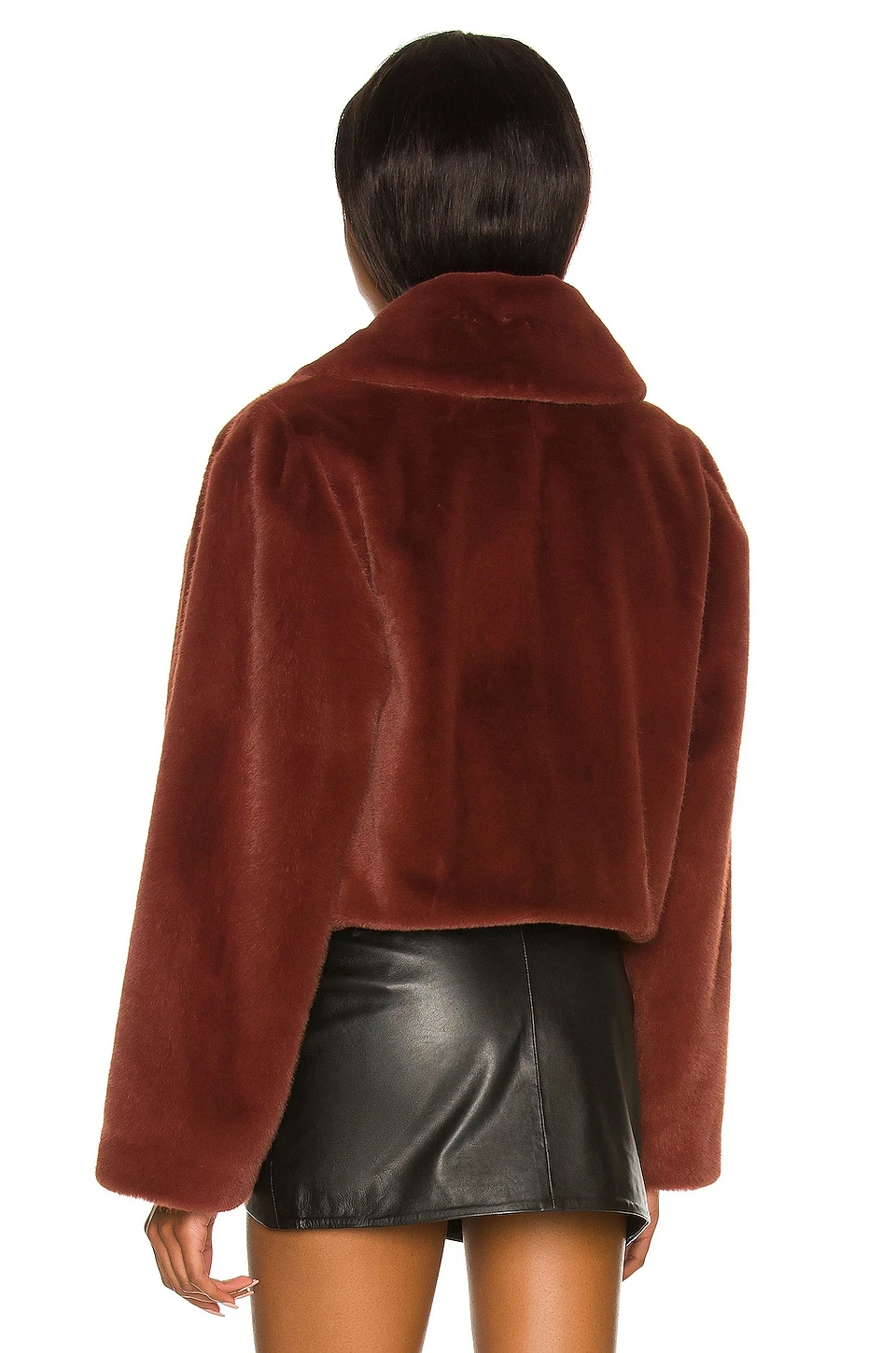 Sonny Cropped Coat Maroon 3 Sonny Cropped Coat Maroon - Image 3
