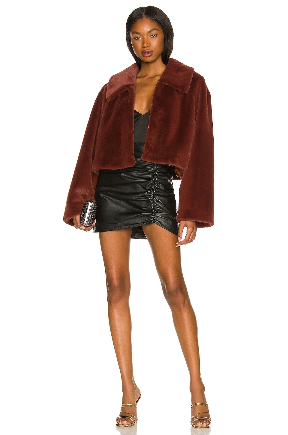 Sonny Cropped Coat Maroon 4 Sonny Cropped Coat Maroon - Image 4