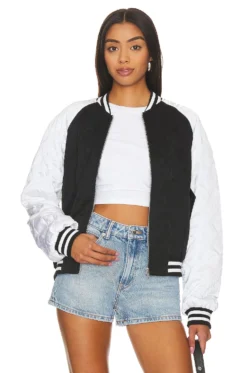 Miri Bomber Jacket White & Black