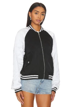 Miri Bomber Jacket White & Black 7 Miri Bomber Jacket White & Black -Fashion Clothing LOVF WO508 V3