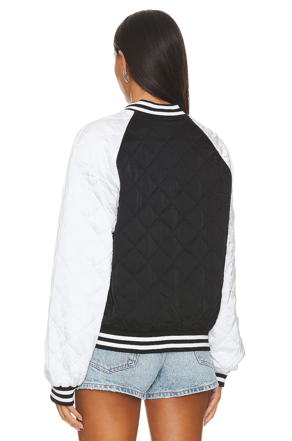 Miri Bomber Jacket White & Black 4 Miri Bomber Jacket White & Black - Image 4