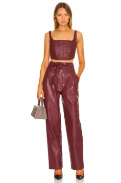 Bardot Trouser Burgundy -Fashion Clothing LOVF WP560 V4