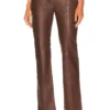 Kendra Leather Pant Brown