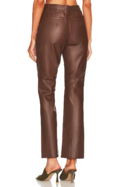 Kendra Leather Pant Brown -Fashion Clothing LOVF WP610 V3
