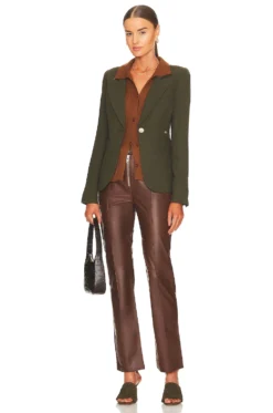 Kendra Leather Pant Brown -Fashion Clothing LOVF WP610 V4