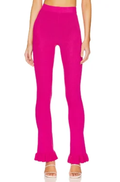 Razi Ruffle Knit Pant Hot Pink