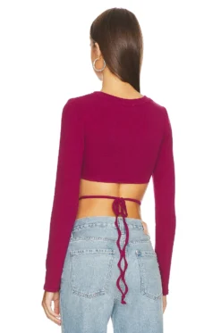 CAMISETA WAIST TIE Wine Red 6 CAMISETA WAIST TIE Wine Red -Fashion Clothing LOVF WS2517 V3