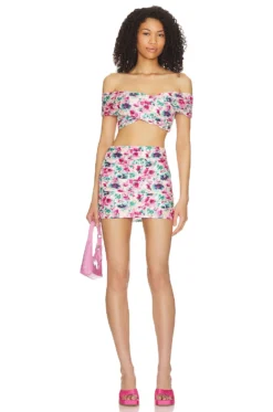 Erica Crop Top Summer Floral Multi 7 Erica Crop Top Summer Floral Multi -Fashion Clothing LOVF WS2601 V4