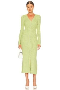 Kavala Sweater Dress Lime Green