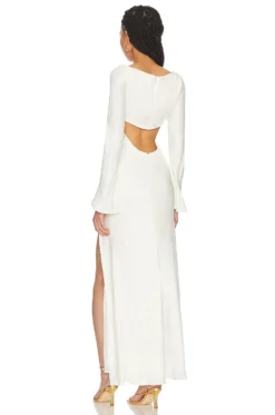 Iris Corset Maxi Dress Ivory -Fashion Clothing LPAR WD740 V3