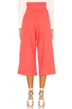 Wide Leg Paperbag Pant Coral -Fashion Clothing LPAR WP117 V3