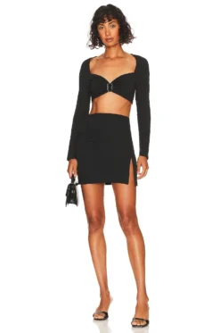 Naomi Cropped Top Black -Fashion Clothing LPAR WS594 V4