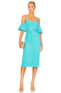 Penelope Midi Dress Tahitian Blue