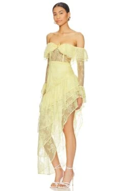 Maddalena Gown Yellow 6 Maddalena Gown Yellow -Fashion Clothing MALR WD1258 V3