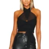 Charlize Halter Top Black
