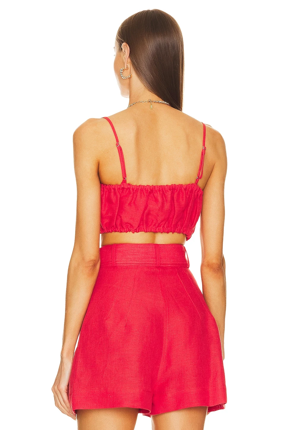 Twist Bandeau Crop Top Red 3 Twist Bandeau Crop Top Red - Image 3
