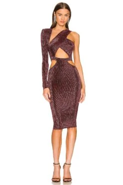 X REVOLVE Paulette Midi Dress Black & Pink