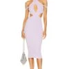 X REVOLVE Naomi Cut Out Knit Midi Dress Dusty Lilac