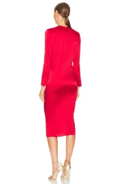 Rose Midi Dress Red -Fashion Clothing MFAR WD19 V3