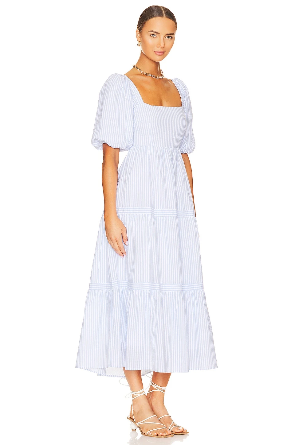 Minkpink VESTIDO MIDI MILANI Blue & White 2 Minkpink VESTIDO MIDI MILANI Blue & White - Image 2