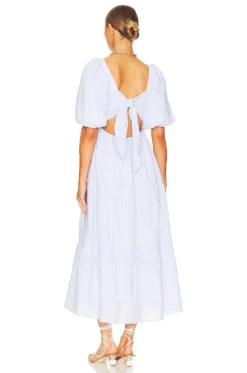 Minkpink VESTIDO MIDI MILANI Blue & White 5 Minkpink VESTIDO MIDI MILANI Blue & White -Fashion Clothing MINK WD875 V3