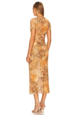 Vanessa Dress Golden Batic 5 Vanessa Dress Golden Batic -Fashion Clothing MISA WD601 V3