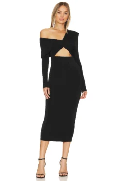 Anela Slinky Dress Black