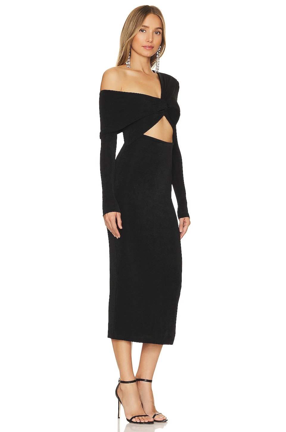 Anela Slinky Dress Black 2 Anela Slinky Dress Black - Image 2