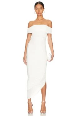 Keoni Slinky Midi Dress Ivory