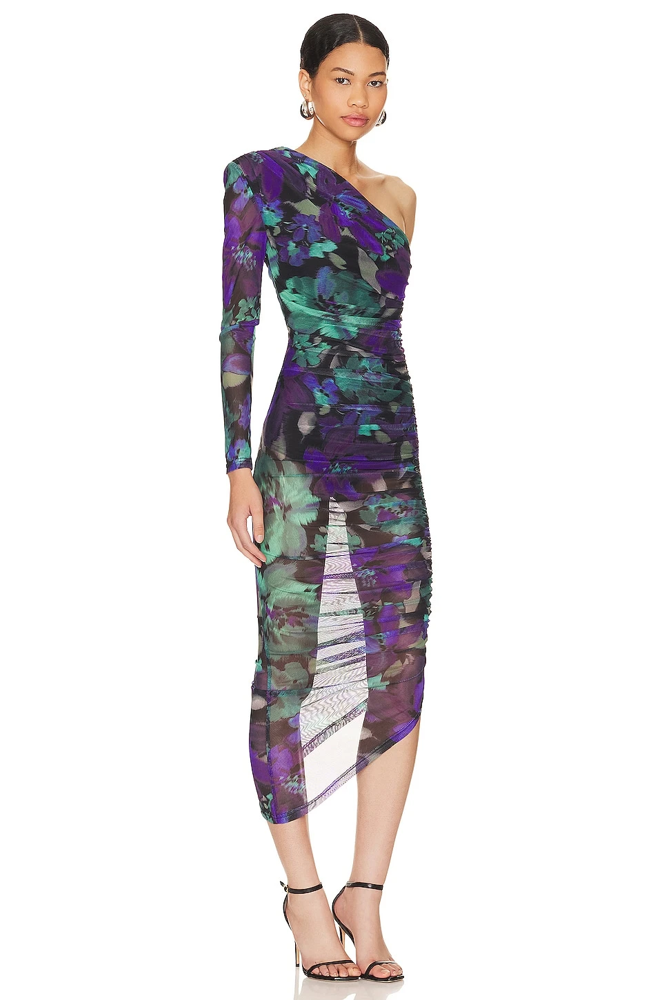 Ramona Mesh Midi Dress Water Colour Floral 2 Ramona Mesh Midi Dress Water Colour Floral - Image 2