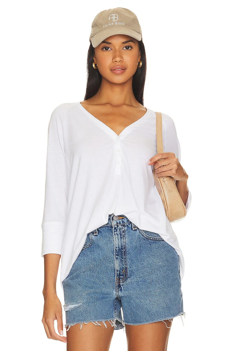 Clyde Raglan Sleeve Top White 1 Clyde Raglan Sleeve Top White
