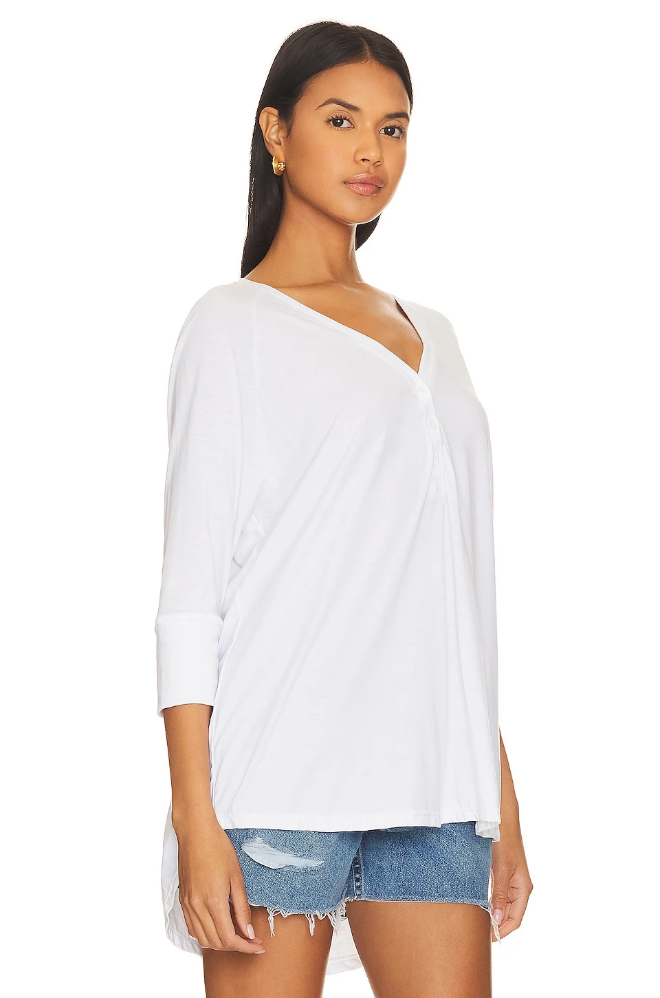 Clyde Raglan Sleeve Top White 2 Clyde Raglan Sleeve Top White - Image 2
