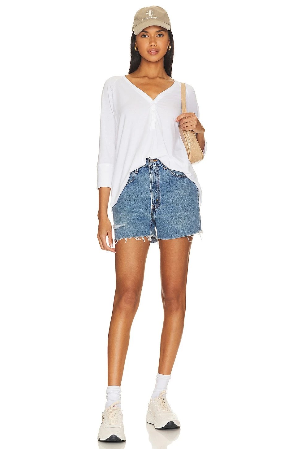 Clyde Raglan Sleeve Top White 4 Clyde Raglan Sleeve Top White - Image 4