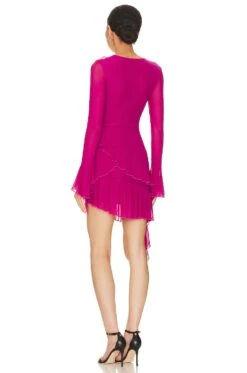 Racine Ruffle Mini Dress Berry 5 Racine Ruffle Mini Dress Berry -Fashion Clothing MOTO WD255 V3