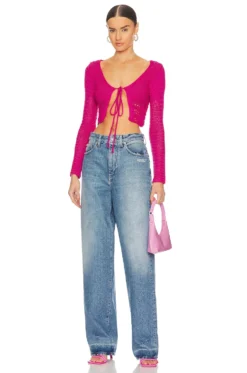 Aylin Crochet Top Hot Pink -Fashion Clothing MOTO WS170 V4